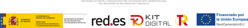 Logo Ministerio de Asuntos Económicos y Transformación Digital, Red.es, Kit Digital y Fondos NextGenerationEU